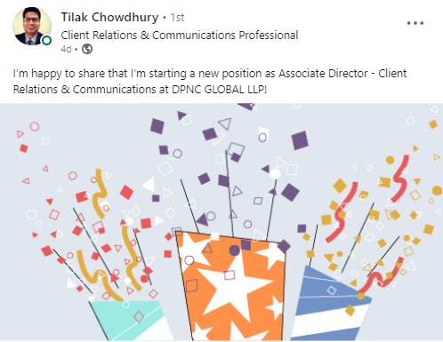 Tilak Chowdhury joins DPNC Global as associate director – client relations and communications