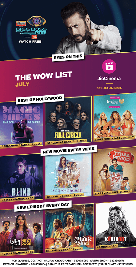 Wondering what to binge next? Here's the wow list from Hollywood to Bollywood series. Watch now only on JioCinema.
