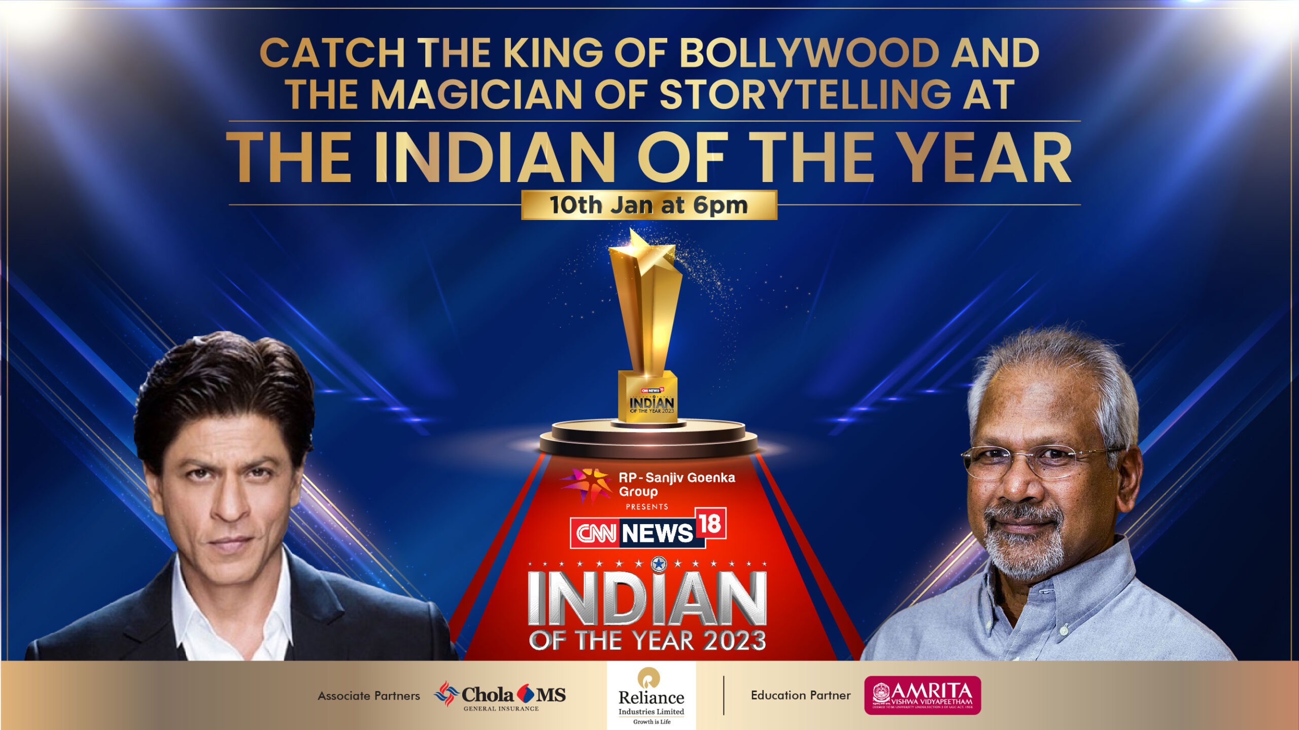 SRK Mani Ratnam among prominent names to be at ‘CNN-News18 Indian of the Year’ awards