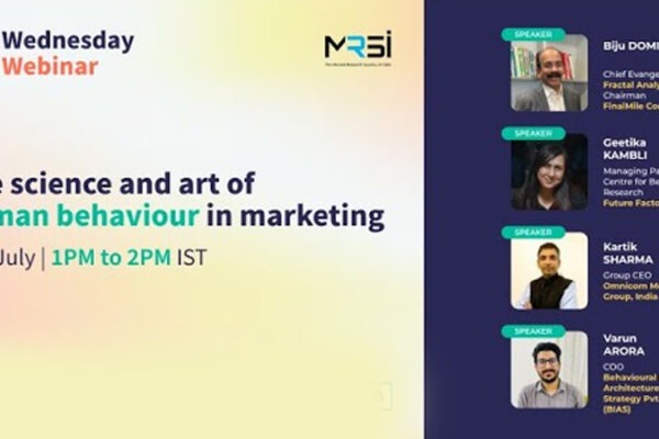 MRSI Wednesday Webinar:  The Science And Art Of Human Behaviour In Marketing