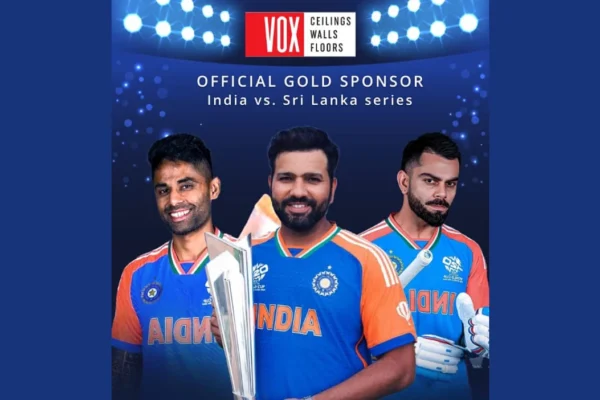 VOX India announces as the Associate Gold Sponsor for the upcoming India vs. Sri Lanka Series 2024