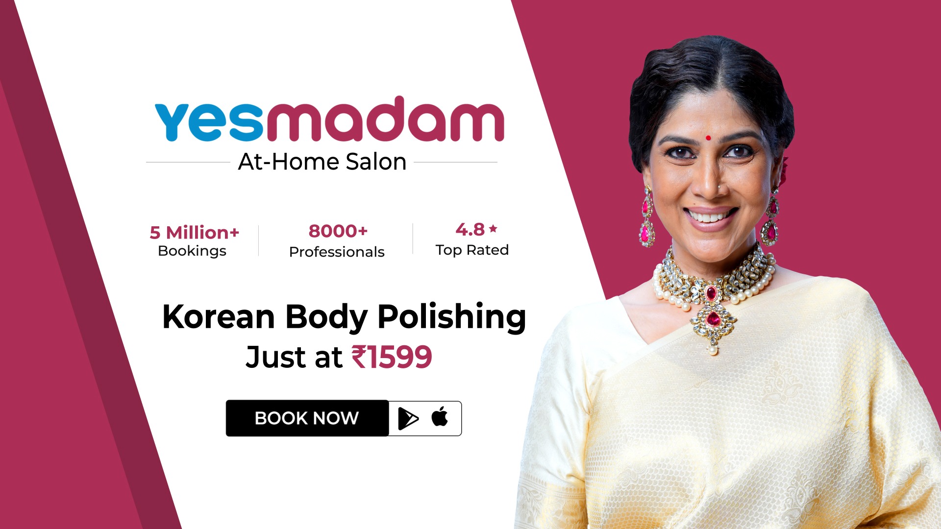 YesMadam Onboards Sakshi Tanwar to promote launch Korean Body Polishing Service
