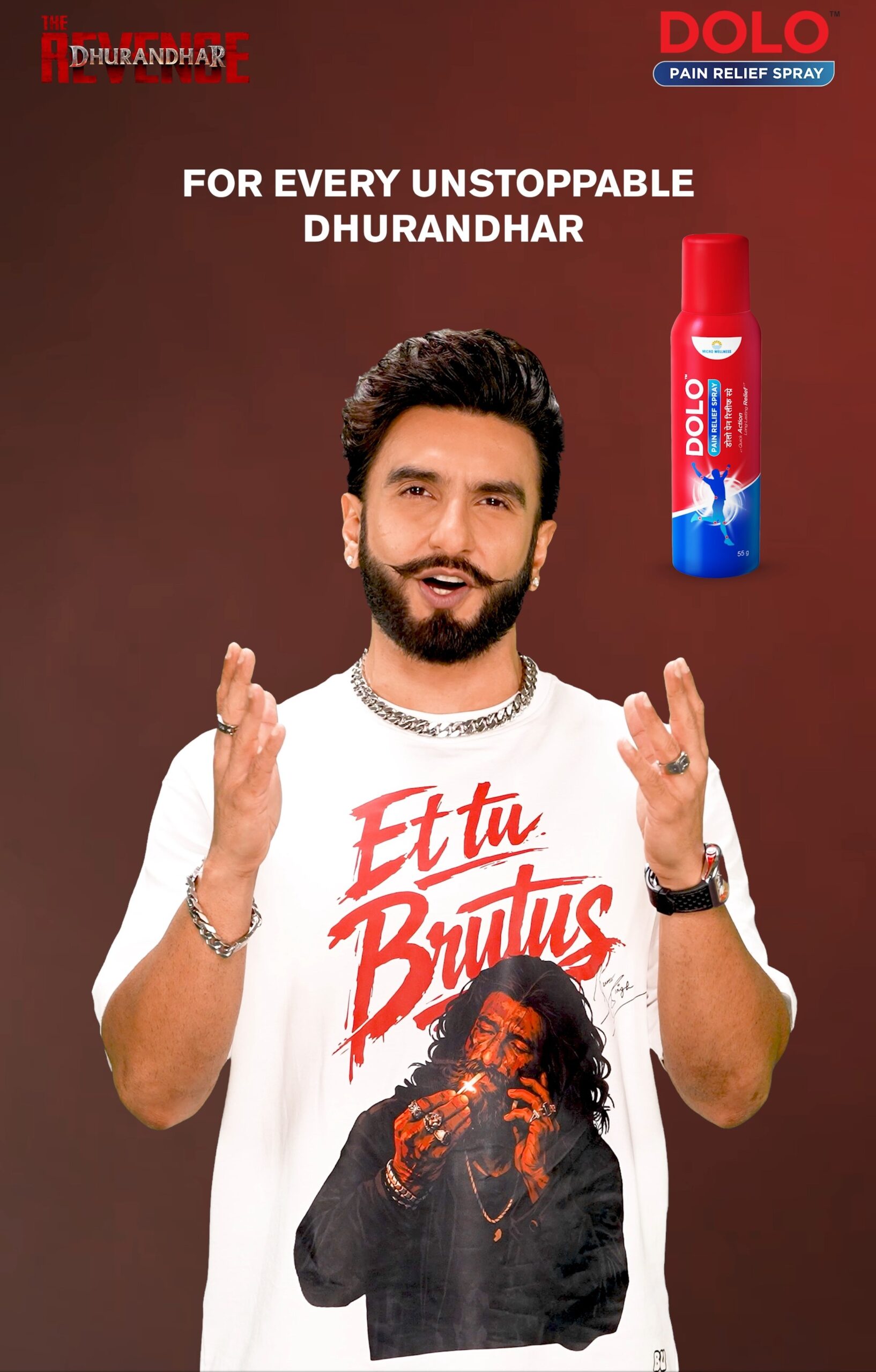 DOLO Pain Relief Spray Dhurandhar 2 Ranveer Singh Micro Wellness campaign